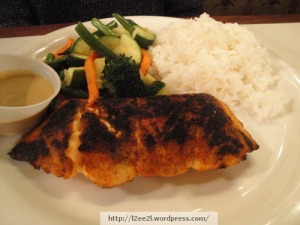 Blackened Salmon,Rice, Mixed Vegetables
