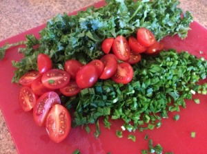 Kale, Tomatoes, Chives