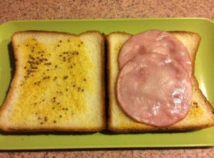 Whole Grain Mustard and Canadian Bacon Slices