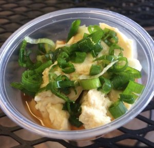 Oboro Tofu with Soy Sauce and Green Onions