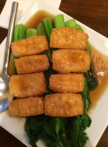 Fried Tofu and Choi Sum
